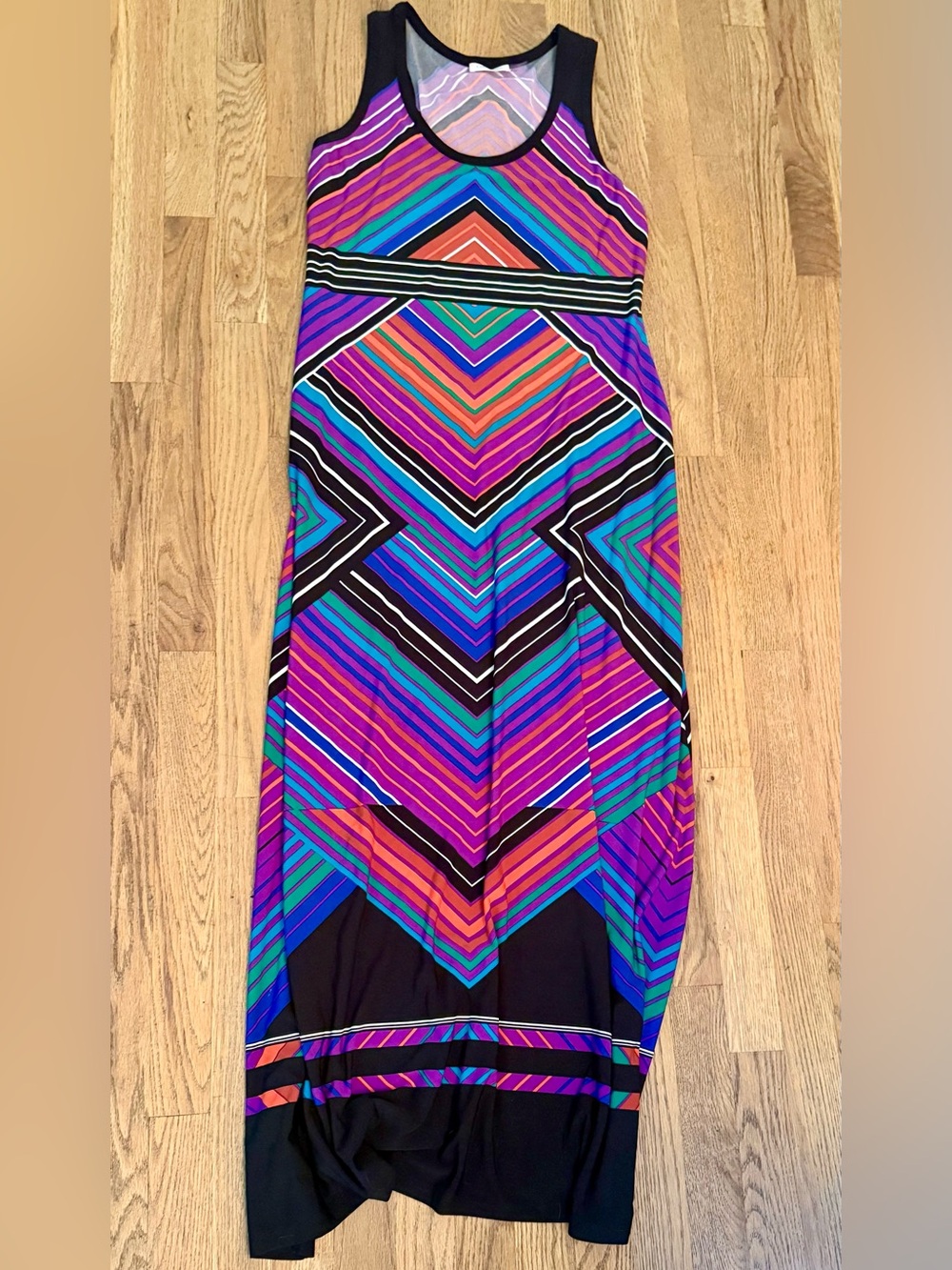 Calvin Klein Multicolor Geometric Maxi Dress – Size 8